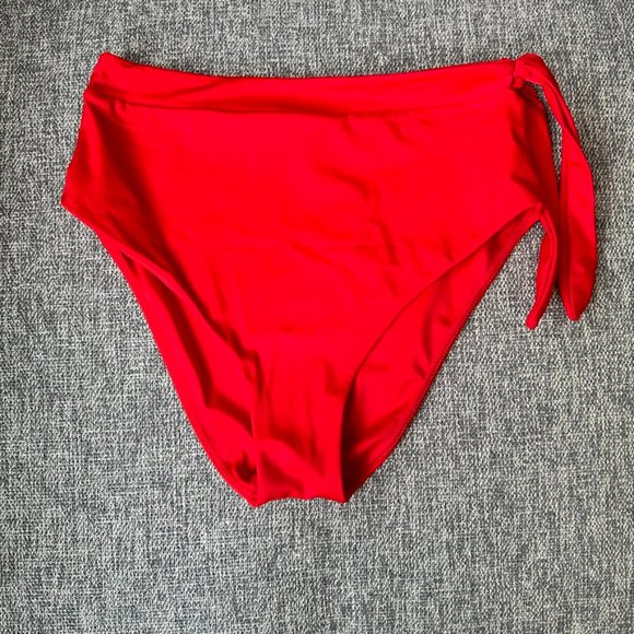 NWT Wild Isles Honey High Waist Swim Bikini Bottoms Red Size 6/8 NEW - Picture 1 of 11